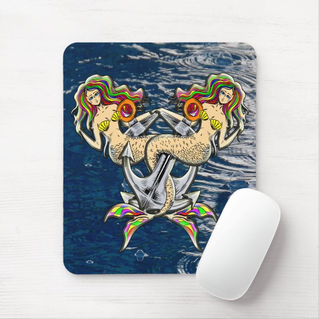 Tapis De Souris Mermaids - Design nautique pour les amoureux des o (Avec souris)