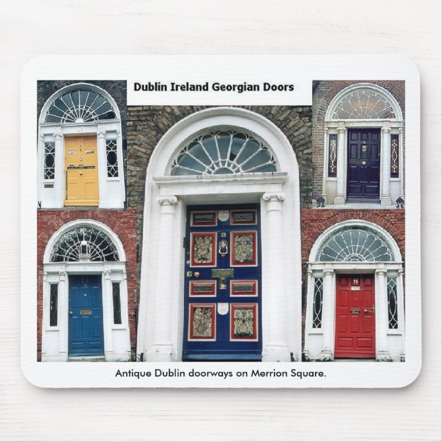 Tapis De Souris Merrion Carré Dublin Doorways (Devant)