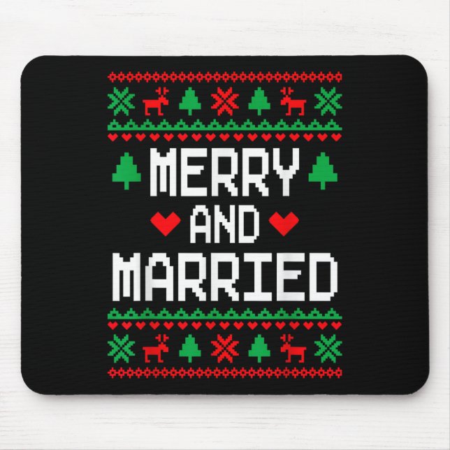 Tapis De Souris Merry And Married Couples Matching Ugly Christmas  (Devant)