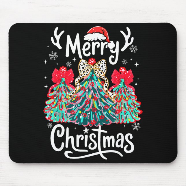 Tapis De Souris Merry Christmas Family Funny Christmas Tree Women  (Devant)