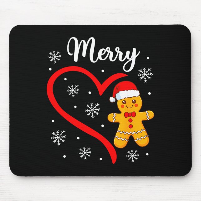 Tapis De Souris Merry Christmas Gingerbread Family Couples Xmas Pa (Devant)