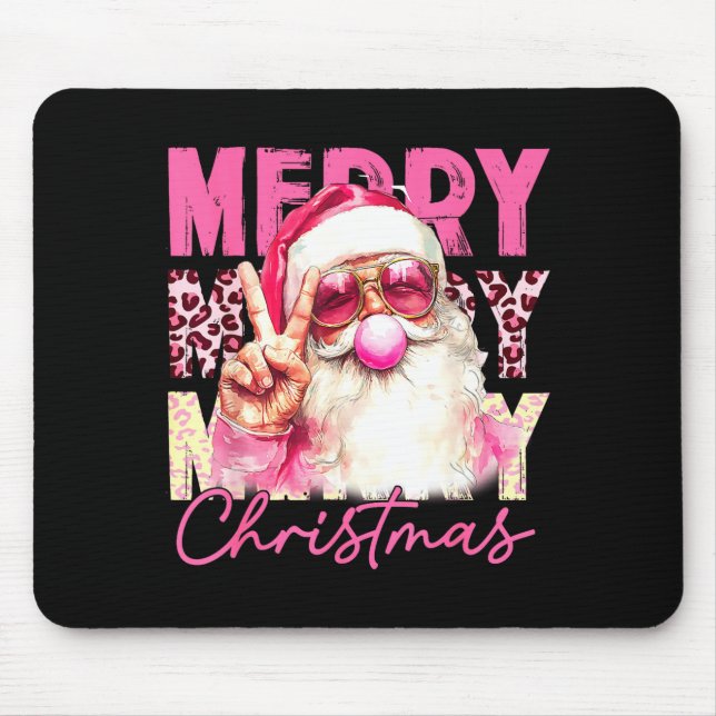 Tapis De Souris Merry Christmas Santa Bubble Gum Nk Xmas Family Me (Devant)