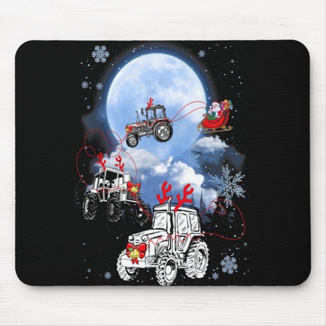 Tapis De Souris Merry Christmas Santa Ride Truck Sleigh Xmas Paj T (Devant)