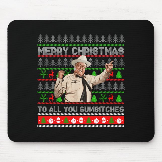 Tapis De Souris Merry Christmas To All You Sumes Ugly Sweater Retr (Devant)