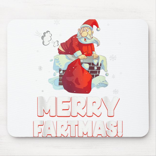 Tapis De Souris Merry fartmas santa claus farce noël (Devant)