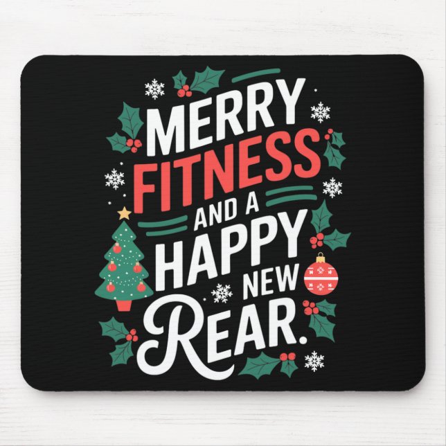 Tapis De Souris Merry Fitness And A Happy New Rear Fitmas Christma (Devant)