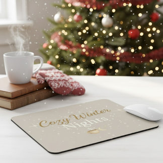 Tapis De Souris Merry Hearth: Cozy Winter Nights Minimalist Mousep