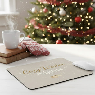 Tapis De Souris Merry Hearth : Nuits d'hiver minimalistes pour sou