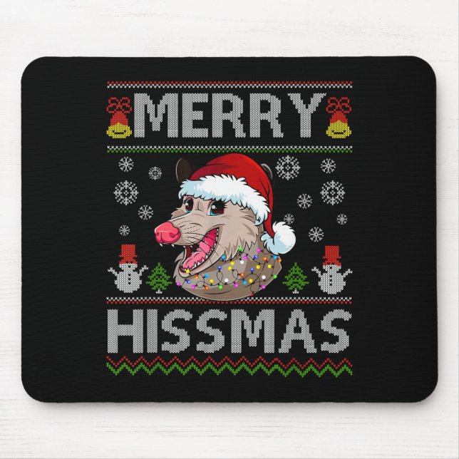 Tapis De Souris Merry Hissmas Ssum Christmas Ossum Lover Ugly Swea (Devant)