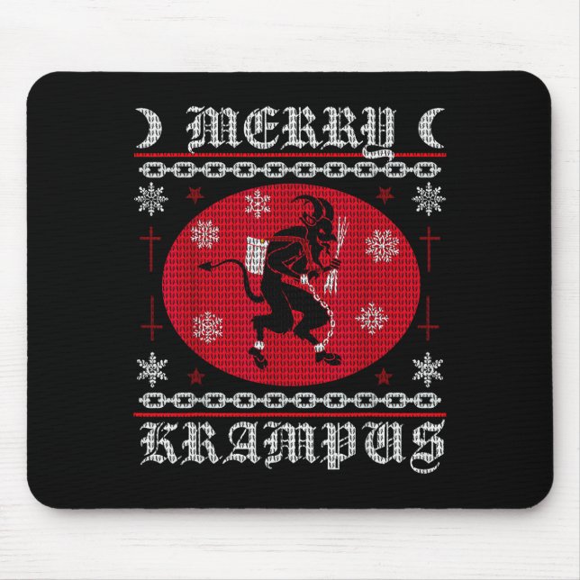 Tapis De Souris Merry Krampus. Goth Christmas Ugly Sweater. Krampu (Devant)