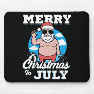 Tapis De Souris Merrychristmas In July Funny Santa