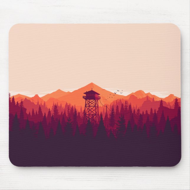 Tapis De Souris Merveilleuse Conception "FireWatch" Pour Pad Souri (Devant)