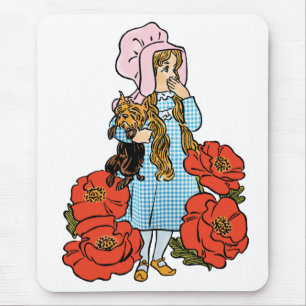 Tapis De Souris Merveilleux Magicien d'Oz, Dorothy, Fleurs de Pavo