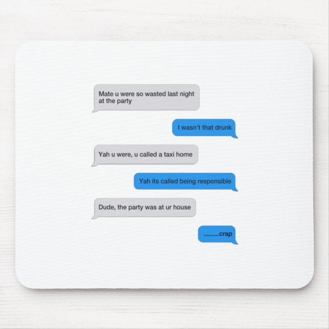 Tapis De Souris Message texte amusant (Devant)