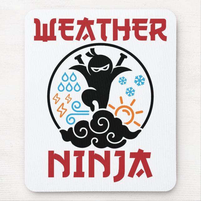 Tapis De Souris Météo Météorologue Ninja Météorologie Météorologue (Devant)