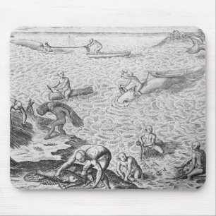 Tapis De Souris Méthode indienne de pêche à la baleine, d'un