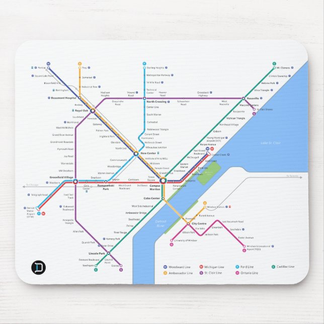 Tapis De Souris Métro Mousepad de Detroit (Devant)