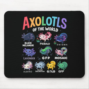 Tapis De Souris Mets Axolotls Du Monde Kawaii Axolotl Cute Art