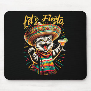 Tapis De Souris Mexicaine Faisons la fête Sombrero Chat Cinco De M