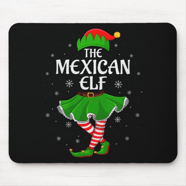 Tapis De Souris Mexican Elf Christmas Family Girls Women Elf Squad (Devant)