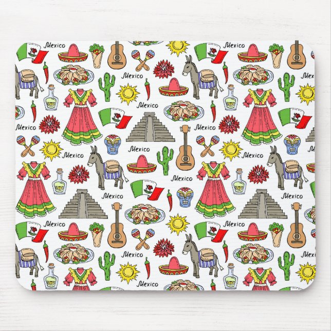 Tapis De Souris Mexique| Motif des symboles (Devant)