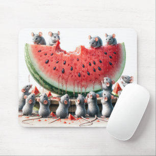 Tapis De Souris Mice On a Juicy Watermelon Wedge