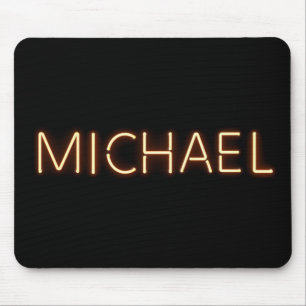 Tapis De Souris Michael Nom dans les lumières brillantes du néon