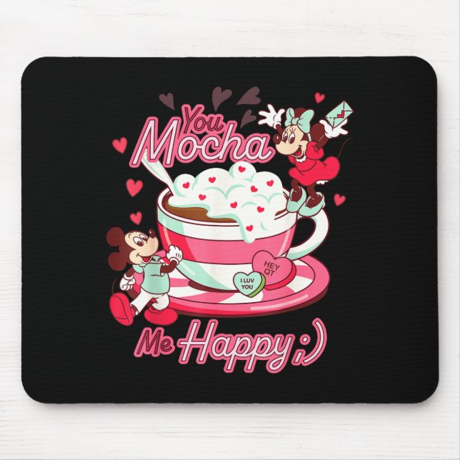 Tapis De Souris Mickey &amp; Minnie Valentine's Day You Mocha Me H (Devant)