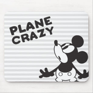 Tapis De Souris Mickey classique Fou sur un avion