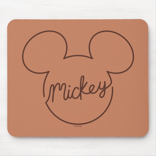 Tapis De Souris Mickey Continuous Line Icon Name Graphic (Devant)