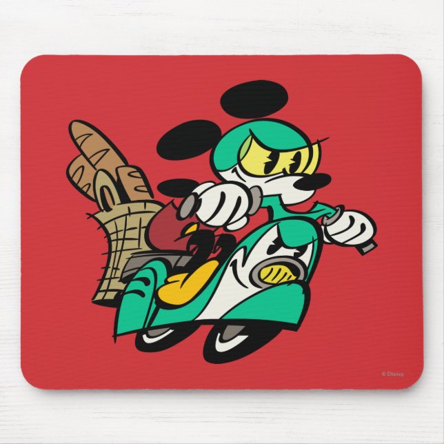 Tapis De Souris Mickey français | Course à Vespa (Devant)