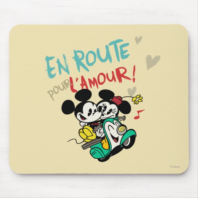 Tapis De Souris Mickey français | En Route pour L'Amour (Devant)