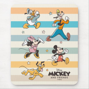 Tapis De Souris Mickey & Friends Rétro Graphisme Étoiles et Rayure