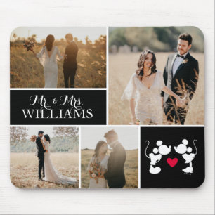 Tapis De Souris Mickey & Minnie M. & Mrs Mariage Photo Collage