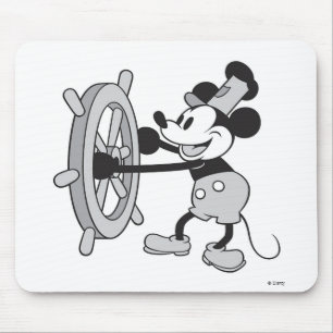 Tapis De Souris Mickey Mouse capitaine de bateau à vapeur