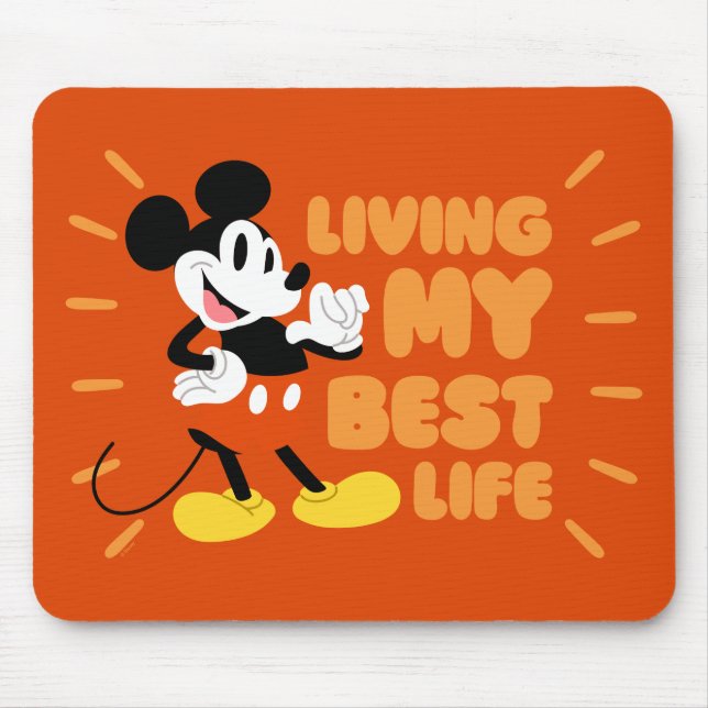 Tapis De Souris Mickey Mouse | Vivre ma vie meilleure (Devant)