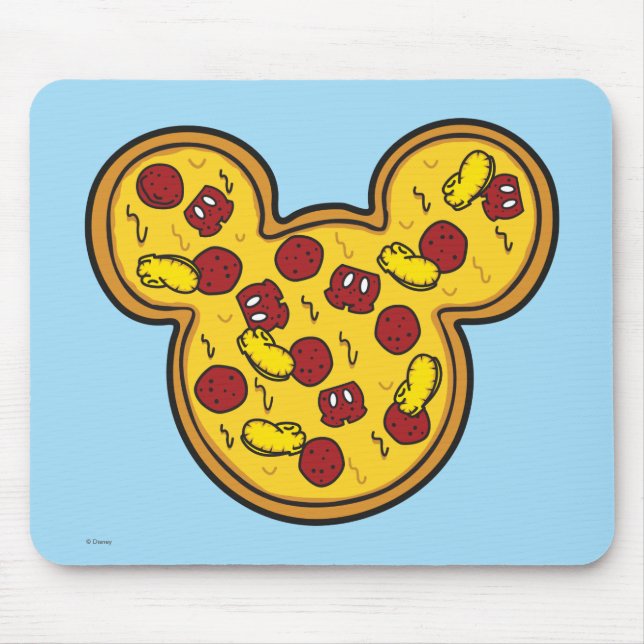 Tapis De Souris Mickey tendance | Pizza en forme de tête (Devant)