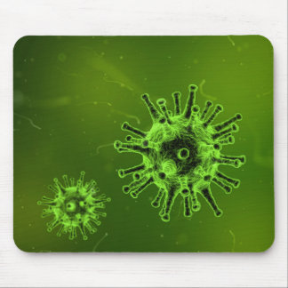 Tapis De Souris Microscope vert des bactéries du virus scientifiqu