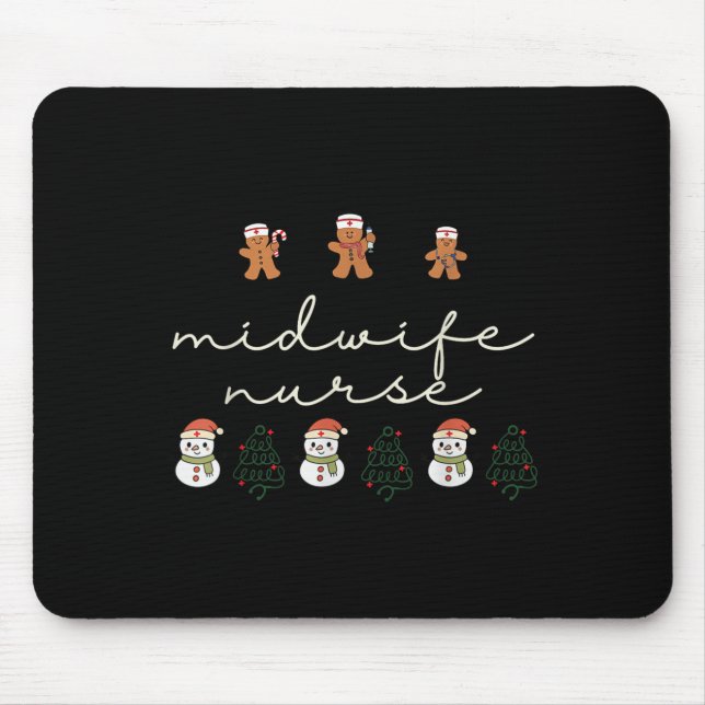 Tapis De Souris Midwife Nurse Christmas Gingerbread Nicu Hostal Pa (Devant)
