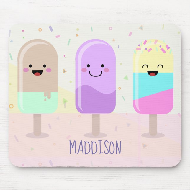Tapis De Souris Mignon en pastel d'esquimaux de Chibi personnalisé (Devant)