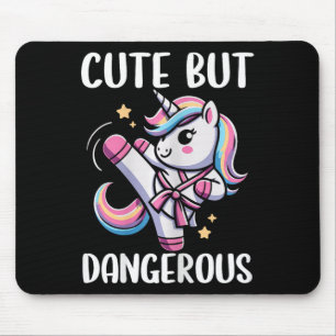 Tapis De Souris Mignon Mais Dangereux Unicorn Karate Girl Taekwond