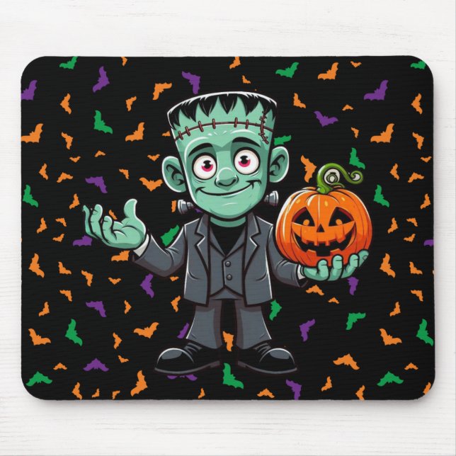 Tapis De Souris Mignon, monstre du dessin animé Frankenstein (Devant)