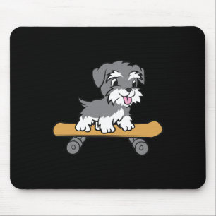 Tapis De Souris Mignon Schnauzer Miniature en Skateboard
