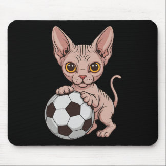Tapis De Souris Mignon Sphynx de football Juste Fille Qui Aime Les