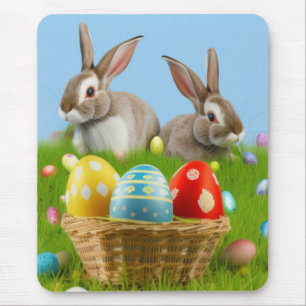Tapis De Souris Mignonne Bunnyfor Pâques pour une humeur positive