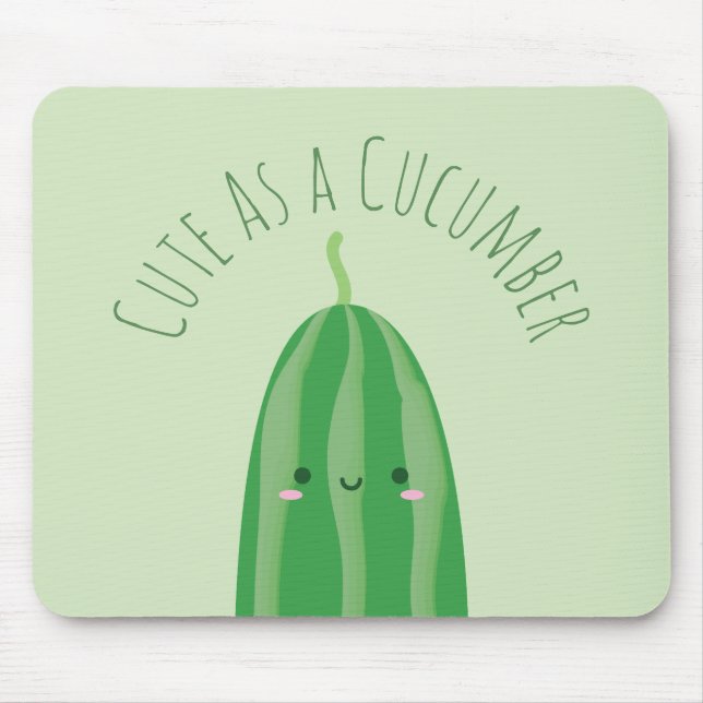 Tapis De Souris Mignonne comme un concombre amusant Kawaii Cutecum (Devant)