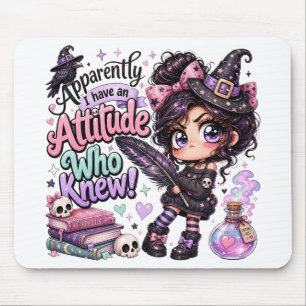 TAPIS DE SOURIS MIGNONNE FILLE D'HALLOWEEN DRÔLE AVEC UNE PHRASE D