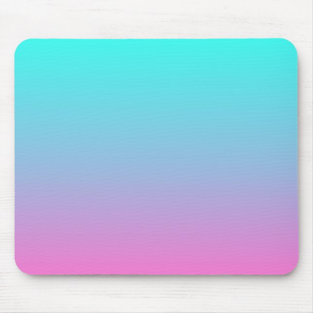 Tapis De Souris mignonne girly ombre mermaid rose turquoise aqua b (Devant)