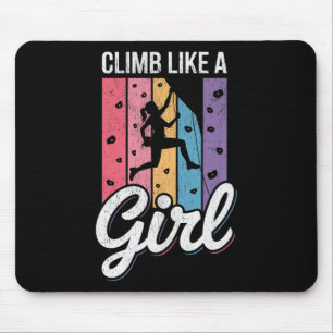 Tapis De Souris Mignonne grimpe comme une fille Cool amateurs d'es