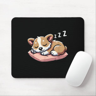 Tapis De Souris Mignons Amoureux des Animaux Endormis Welsh Corgi 